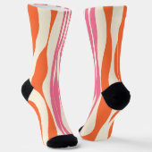 Ebb und Flow - Rosa, Orange und Creme Socken (Gewinkelt)