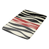 Ebb und Flow - Rot und Creme Badematte (Schrägansicht)