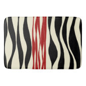 Ebb und Flow - Rot und Creme Badematte (Vorderseite)