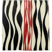 Ebb und Flow - Rot und Creme Duschvorhang (Vorderseite)