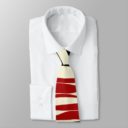 Ebb und Flow - Rot und Creme Krawatte (Gebunden)