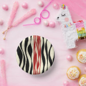 Ebb und Flow - Rot und Creme Pappteller (Party)