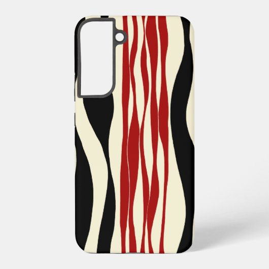 Ebb und Flow - Rot und Creme Samsung Galaxy Hülle (Rückseite)