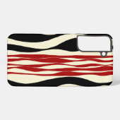 Ebb und Flow - Rot und Creme Samsung Galaxy Hülle (Rückseite (Horizontal))