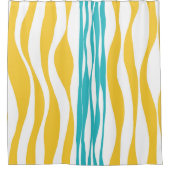 Ebb und Flow - Türkis & Gelb Duschvorhang (Vorderseite)