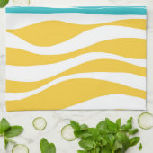 Ebb und Flow - Türkis & Gelb Geschirrtuch (Gefaltet)