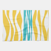 Ebb und Flow - Türkis & Gelb Geschirrtuch (Horizontal)