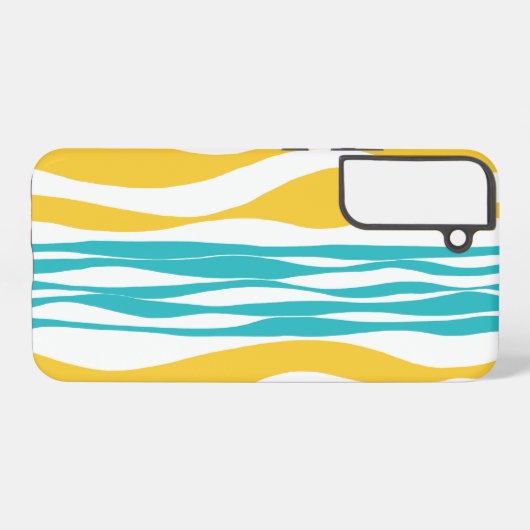 Ebb und Flow - Türkis & Gelb Samsung Galaxy Hülle (Rückseite (Horizontal))