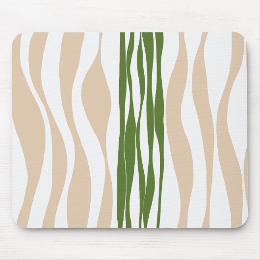 EBB und Flow - Weiß, Sand und Palm grün Mousepad (Vorne)