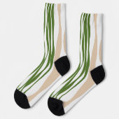 EBB und Flow - Weiß, Sand und Palm grün Socken (Linkes Detail)