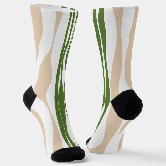 EBB und Flow - Weiß, Sand und Palm grün Socken (Gewinkelt)