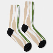 EBB und Flow - Weiß, Sand und Palm grün Socken (Rechts)