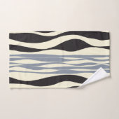 Ebb und Fluss in Schwarz, Grau und Creme Badhandtuch Set (Handtuch)