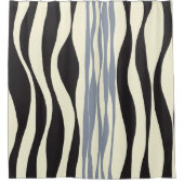 Ebb und Fluss in Schwarz, Grau und Creme Duschvorhang (Vorderseite)