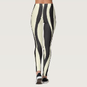 Ebb und Fluss in Schwarz, Grau und Creme Leggings (Rückseite)