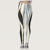 Ebb und Fluss in Schwarz, Grau und Creme Leggings (Vorderseite)