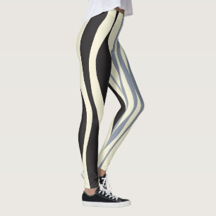 Ebb und Fluss in Schwarz, Grau und Creme Leggings