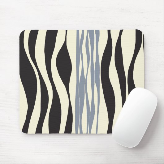 Ebb und Fluss in Schwarz, Grau und Creme Mousepad (Mit Mouse)