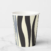Ebb und Fluss in Schwarz, Grau und Creme Pappbecher (Rückseite)