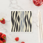 Ebb und Fluss in Schwarz, Grau und Creme Serviette (Beispiel)