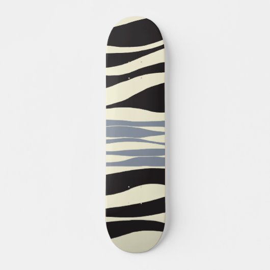 Ebb und Fluss in Schwarz, Grau und Creme Skateboard (Vorne)