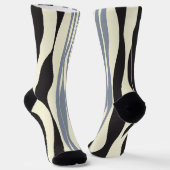 Ebb und Fluss in Schwarz, Grau und Creme Socken (Gewinkelt)