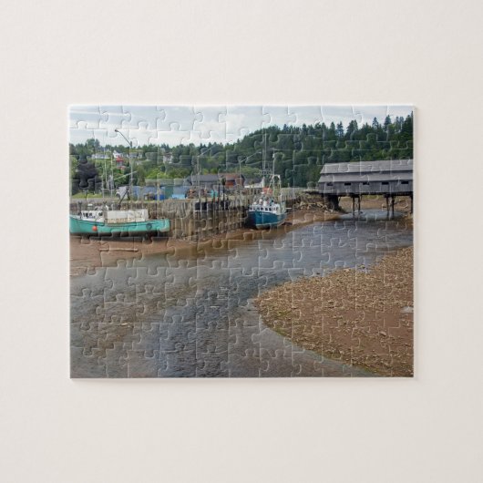 Ebbe in der Bay of Fundy in St. Martins, Neu Puzzle (Horizontal)