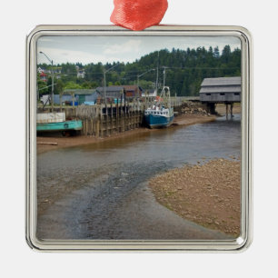 Ebbe in der Bay of Fundy in St. Martins, Neu Silbernes Ornament