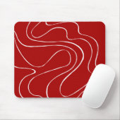 Ebbe und Flut 2 in Rot und Weiß Mousepad (Mit Mouse)