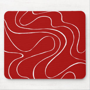 Ebbe und Flut 2 in Rot und Weiß Mousepad