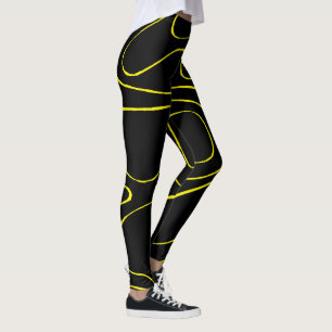 Ebbe und Flut 2 in Schwarz und Gelb Leggings
