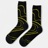 Ebbe und Flut 2 in Schwarz und Gelb Socken (Linkes Detail)