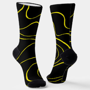 Ebbe und Flut 2 in Schwarz und Gelb Socken