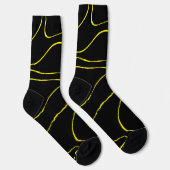 Ebbe und Flut 2 in Schwarz und Gelb Socken (Rechts)