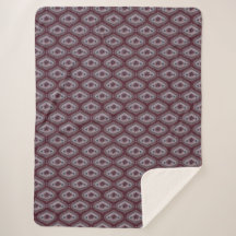 Ebbe-und-Flut-Maroon-Motiv-Sherpa-Decke