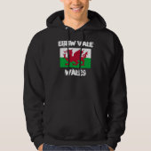 Ebbw Vale, Wales mit walisischer Flagge Hoodie (Vorderseite)