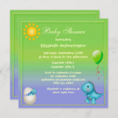 Eben ausgebrütete Baby-Dinosaurier-Babyparty Einladung (Vorne/Hinten)