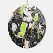 Eben gekeimte Sämlinge Keramik Ornament (Links)