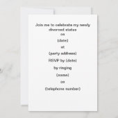 Eben geschiedene Party Einladung (Rückseite)