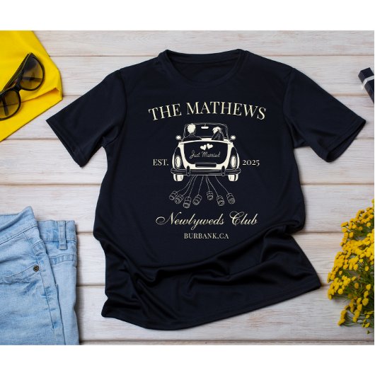 Eben Verheiratet Benutzerdefiniertes Hochzeitspaar Tri-Blend Shirt