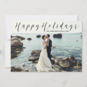 Eben verheiratetes glückliches feiertagskarte (Vorderseite)