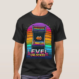 Ebene 40 Entsperrte Retro-Arcade-Konstruktion T-Shirt
