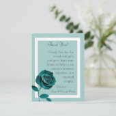 EBENE 4x5 danken Ihnen, blaue Rose zu kardieren Dankeskarte (Stehend Vorderseite)