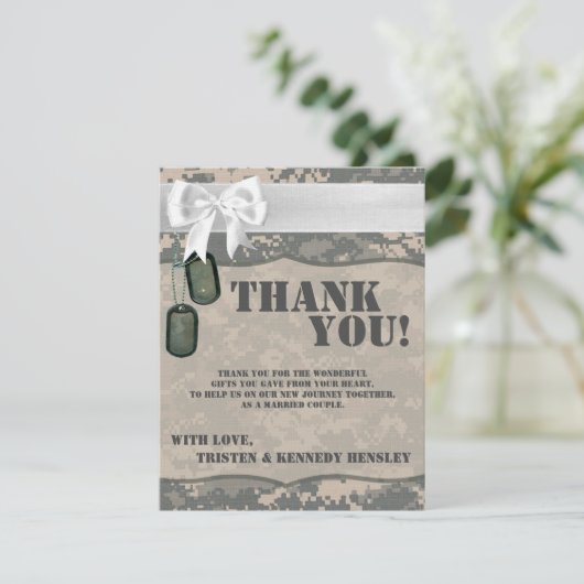 EBENE 4x5 danken Ihnen, Camouflage Dankeskarte (Stehend Vorderseite)