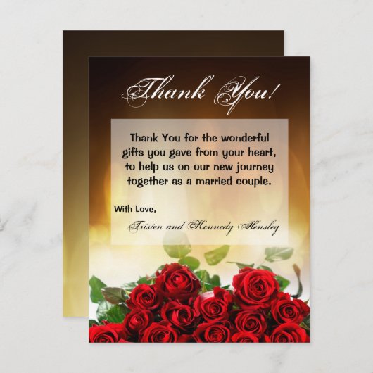 EBENE 4x5 danken Ihnen, den Braut Dankeskarte (Vorne/Hinten)