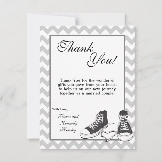 EBENE 4x5 danken Ihnen, die Jugendturnschuhe zu Dankeskarte (Vorderseite)