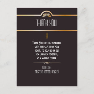 EBENE 4x5 danken Ihnen, Gatsby Thema zu kardieren Dankeskarte