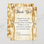 EBENE 4x5 danken Ihnen, Glitz-GoldGlitzern zu Dankeskarte (Vorne/Hinten)