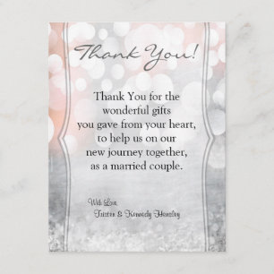 EBENE 4x5 danken Ihnen, Glitz-rosa Glitzern zu Dankeskarte