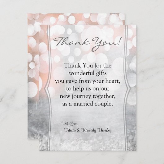 EBENE 4x5 danken Ihnen, Glitz-rosa Glitzern zu Dankeskarte (Vorne/Hinten)